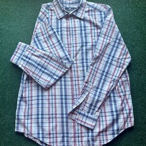 Casual Button Down Shirt in Blue and Pink